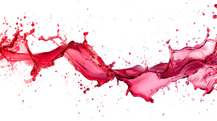 Dynamic Red Liquid Splash Isolated on Transparent Background