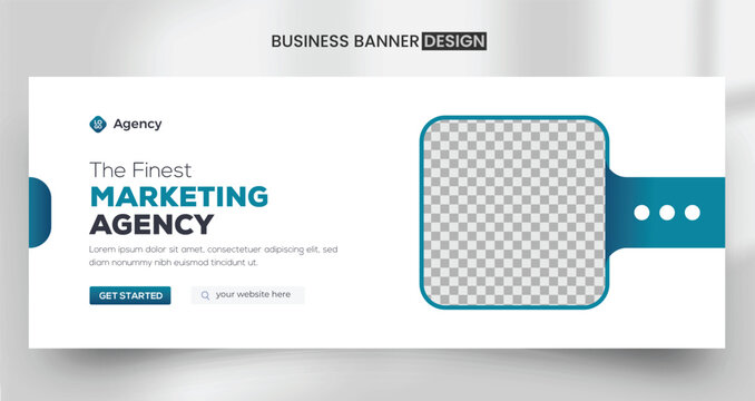 Clean corporate business promotion facebook cover banner design vector template for creative agency, ads, marketing, fb banner, cover