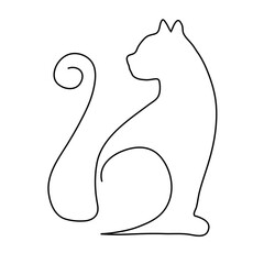 cat illustration line art