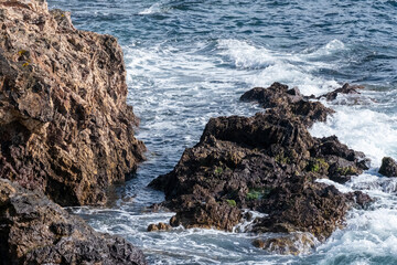 waves on the rocks