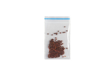 Cabbage golden acre vegetable seeds on white background