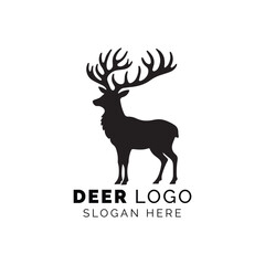 Majestic Stag Silhouette Serving As a Focal Point for a Sleek Deer Logo Design