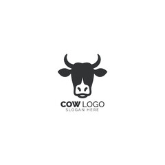 Striking Black and White Cow Logo Design for Modern Agricultural Branding