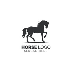 Elegant Horse Logo Design Illustration on White Background for Brand Identity