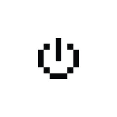 Power icon 8 bit, pixel art  switch  
 turn icon  for game  logo.