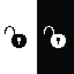 Obraz premium pixel lock icon vector pixel art for 8 bit game