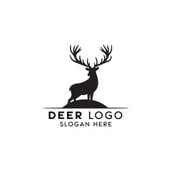 Majestic Black Silhouette of a Stag for a Company Logo Design