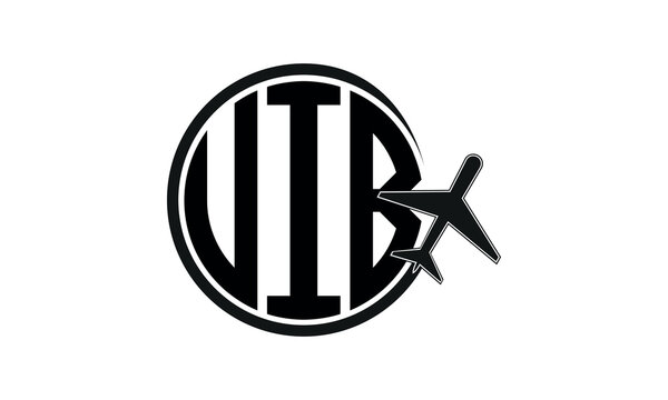 UIB three initial letter circle tour & travel agency logo design vector template. hajj Umrah agency, abstract, wordmark, business, monogram, minimalist, brand, company, flat, tourism agency, tourist