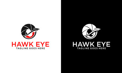 Creative Eagle camera, Eagle eye and shutter abstract logo. Photography company identity. Photographer portfolio. Sharp eagle eye and camera shutter logo.