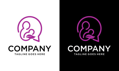 Creative mom and baby chat consulting logo designs for medical and health consult