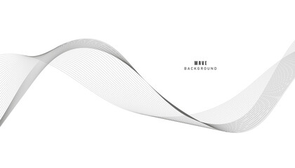 Lines for the background. Black stripes on a white background. Set of wavy lines. Multiple line waves. Creative line art. Grey waves with lines. Vector waves set. Curved wavy line, smooth stripe.