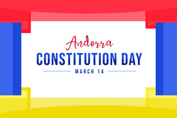 Andorra Constitution Day. With red and yellow color design - obrazy, fototapety, plakaty
