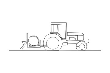 One continuous line drawing of Farmer activity. Agricultural concept. Doodle vector illustration in simple linear style.