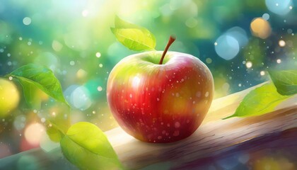 red apples with water drops