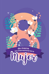 Día Internacional de la mujer. Tarjeta banner plantilla	
 - obrazy, fototapety, plakaty