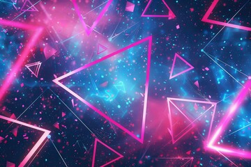 abstract background with glowing triangle.