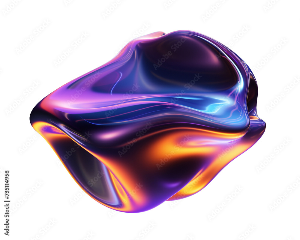 Fototapete bold colorful abstract liquid shape isolated. melted distorted blob form. trendy background shape pn