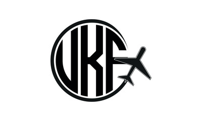 UKF three initial letter circle tour & travel agency logo design vector template. hajj Umrah agency, abstract, wordmark, business, monogram, minimalist, brand, company, flat, tourism agency, tourist - obrazy, fototapety, plakaty