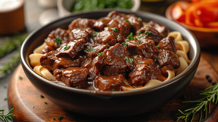 Meat in stew with vegetables