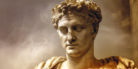Roman emperor of 1st century CE, Domitian, Caesar Domitianus Augustus, Titus Flavius Domitianus. (81–96 CE) - obrazy, fototapety, plakaty