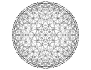 Wireframe Shape Frequency Geodesic Sphere 3D print model