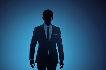 Fototapeta premium business man, executive, profession shadow illustration with copy space