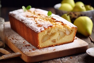 Yoghurt cake with whole pears


