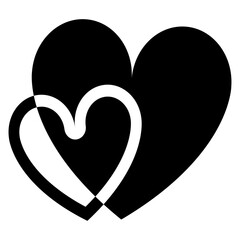 Heart icon illustration. Abstract decorative stylized heart. PNG with transparent background.