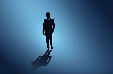 business man, executive, profession shadow illustration with copy space