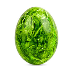 Green Easter egg isolated on a transparent background