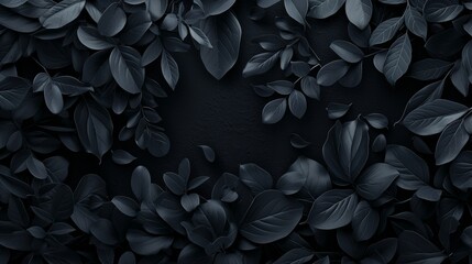Dark Toned Leafy Background With a Dense Arrangement of Foliage