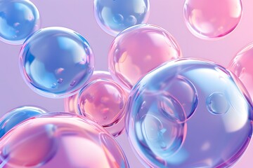 Colorful soap bubbles on background.