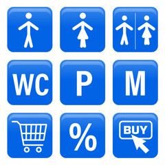 Bright vector signs that are often used in social places. Various important signs.