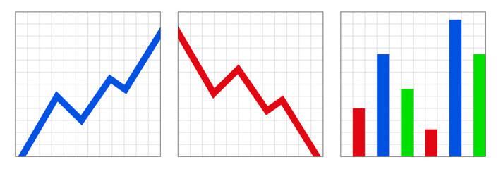 Fototapeta premium Diagrams. Icons for business. Chart of financial ups and downs.