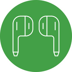 Earbud Line Circle Icon