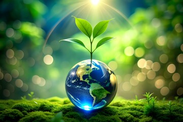 Obraz na płótnie Canvas green planet earth, world environment day concept.