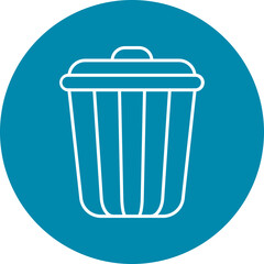 Bin Line Circle Icon