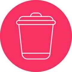 Trash Can Line Circle Icon