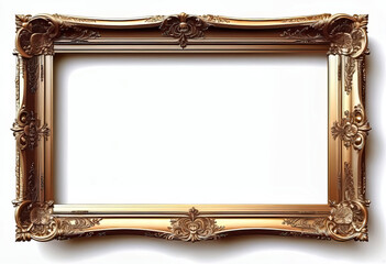 Luxury vintage frame on a white background, ornamental style, elegant frame for design and photos,