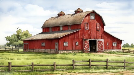 Obraz premium red barn clipart