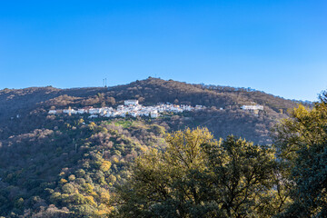 Panoramic autumn view of "Genal" valley, National park of Sierra de las Nievas, Andalusia, Spain