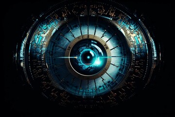 digital extraterrestrial eye with a cryptocurrency touch. Generative AI