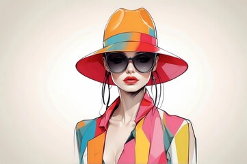 Fashion model wearing sunglasses