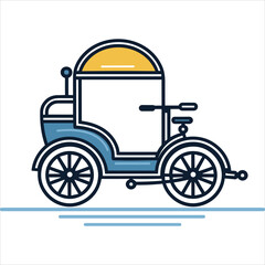 Fototapeta na wymiar Rickshaw flat icon outline in the style of simple vector