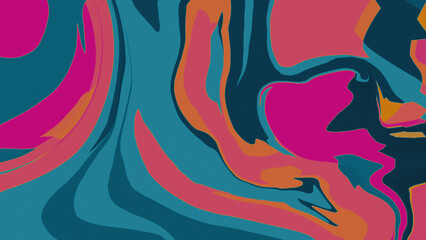 Colourful abstract illustration in blue, pink and orange with grainy texture effect/ Background in high resolution 