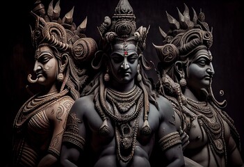 Brahma, Vishnu and Shiva are the three main deities of Hinduism. Generative AI