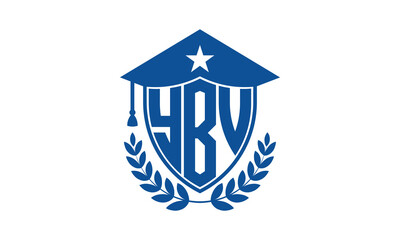 YB three letter iconic academic logo design vector template. monogram, abstract, school, college, university, graduation cap symbol logo, shield, model, institute, educational, coaching canter, tech