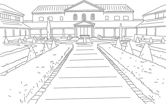 Sketch of reconstructed Roman villa Borg 