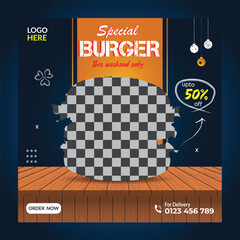 food social media promotion and Instagram banner post design template