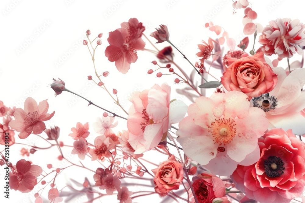 Poster a beautiful arrangement of flowers in a vase. perfect for adding a touch of nature to any space